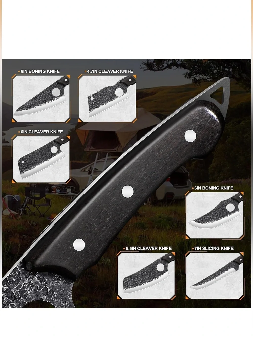 12 pc Hand Forged Serbian Chef Knives with Leather Bag